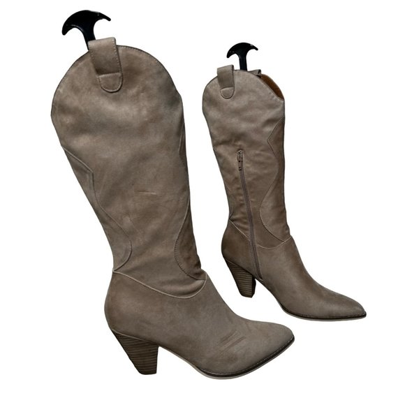 oasis society Shoes - OASIS SOCIETY COWBOY COWGIRL SLIP ON WOMENS BOOTS Taupe Size 10